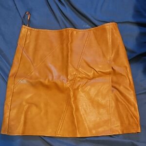 Tan Leather Skirt